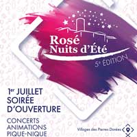 Concerts animations pique nique lors du festival rosé nuits d'été à Anse à côté de Villefranche-sur-saône 